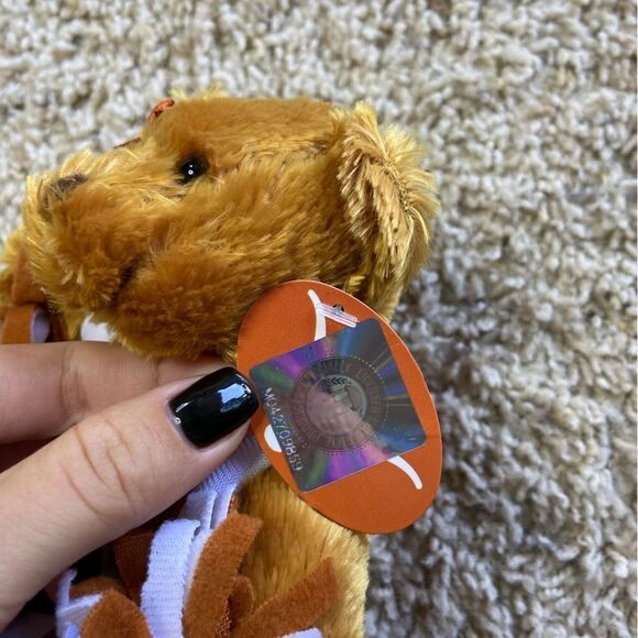 NWT Vtg 2008 University Of Texas Brown Bear 8” Cheerleader Football Stuffed - Picture 6 of 7